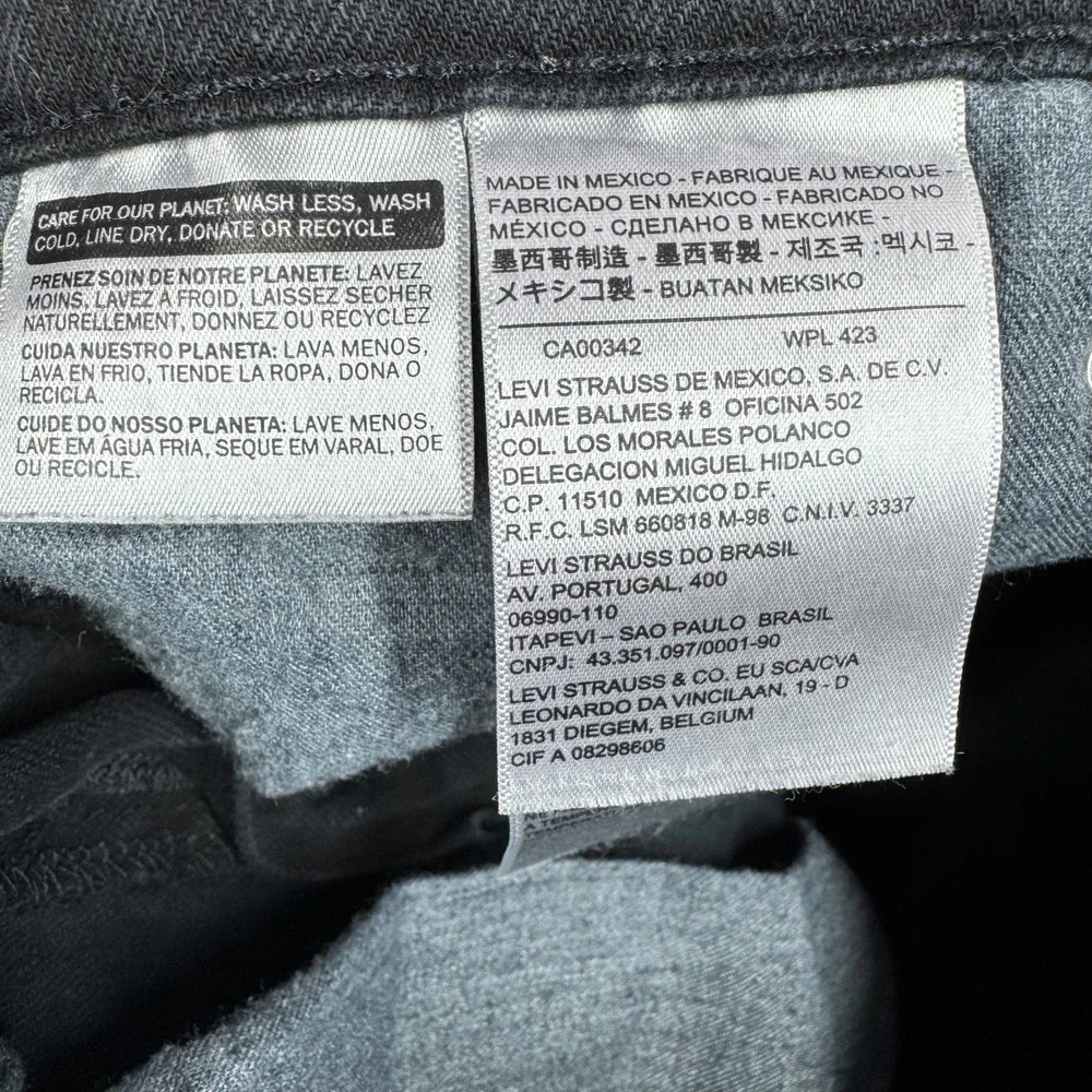Levis 511 Slim Fit Black Jeans Mens 29x32 04511-4406 Dark Wash Denim Pants